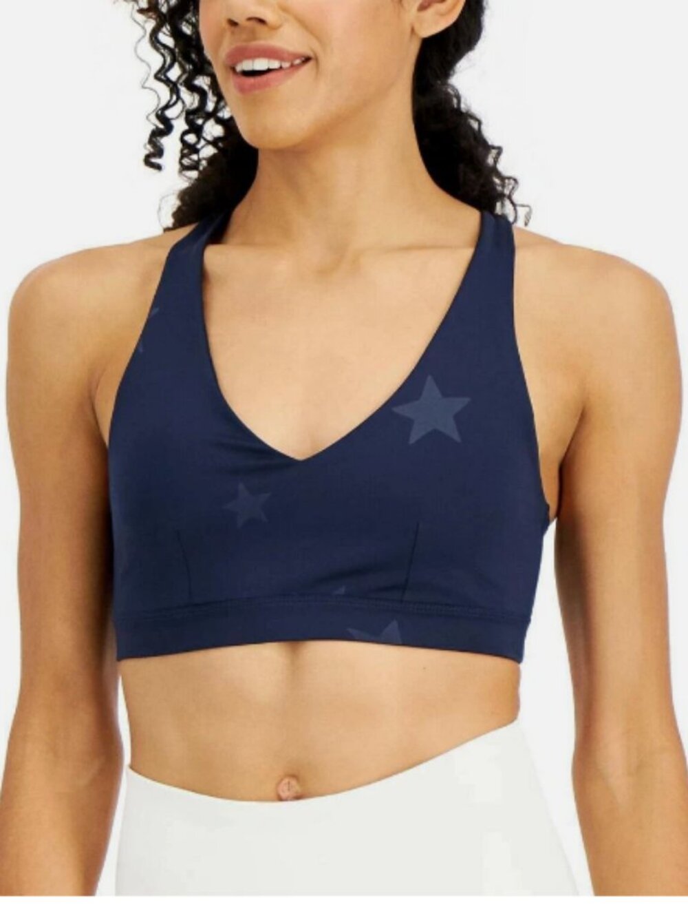 ID Ideology Performance Strappy Low Impact Sports Bra- star navy blaze - LARGE